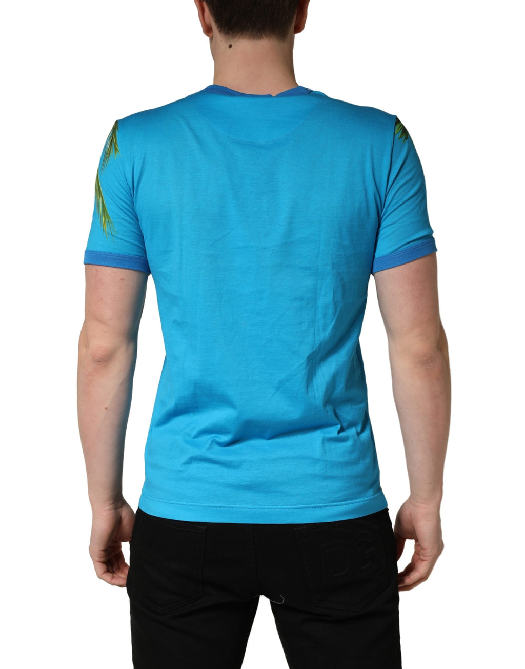 Dolce & Gabbana Blue Short-Sleeve Shirt for Men side view