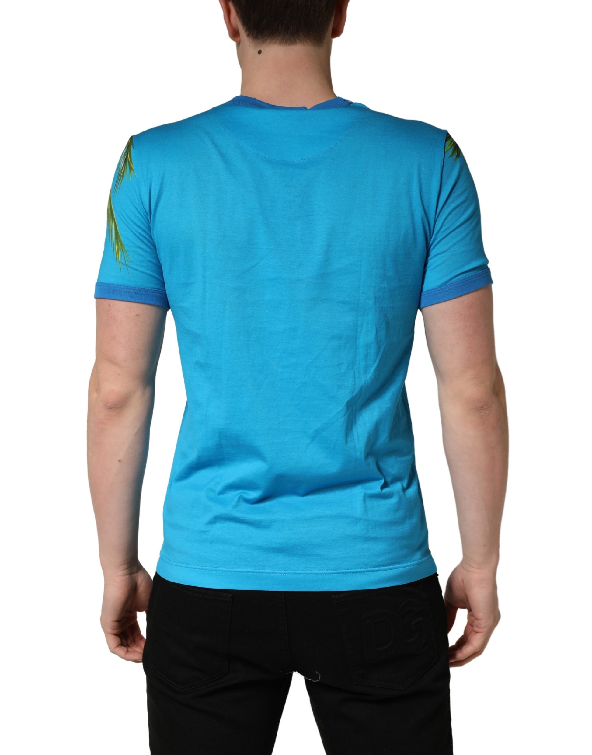 Dolce & Gabbana Blue Short-Sleeve Shirt for Men side view