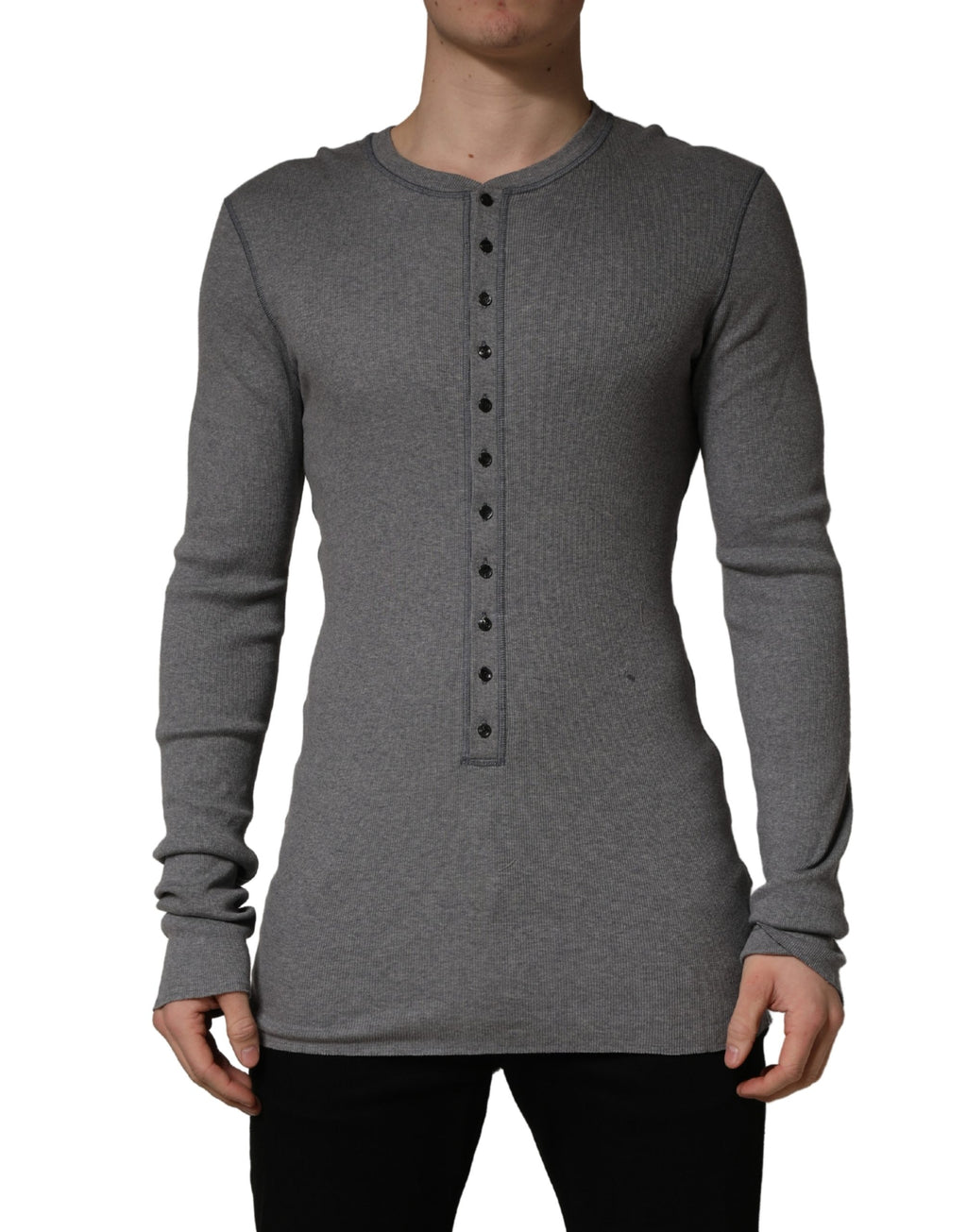 Dolce & Gabbana Grey Long Sleeve T-Shirt for Men alternate view