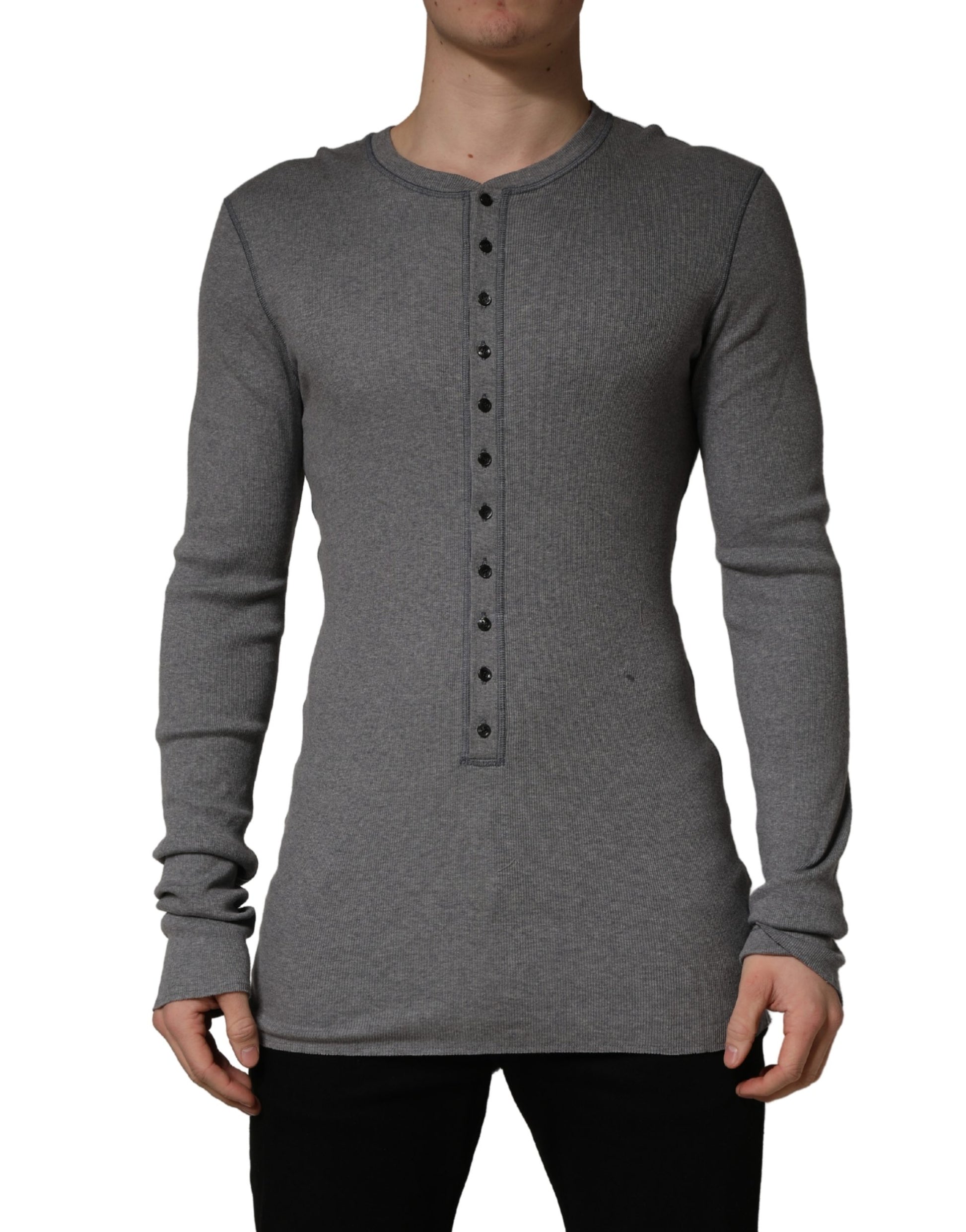 Dolce & Gabbana Grey Long Sleeve T-Shirt for Men