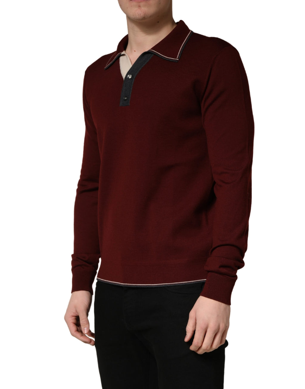 Dolce & Gabbana Red Long Sleeve T-Shirt for Men detail view