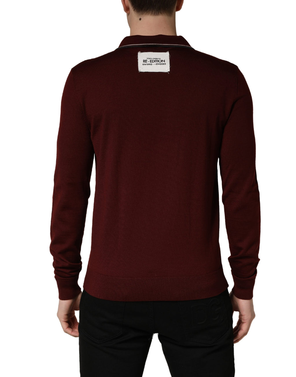 Dolce & Gabbana Red Long Sleeve T-Shirt for Men side view