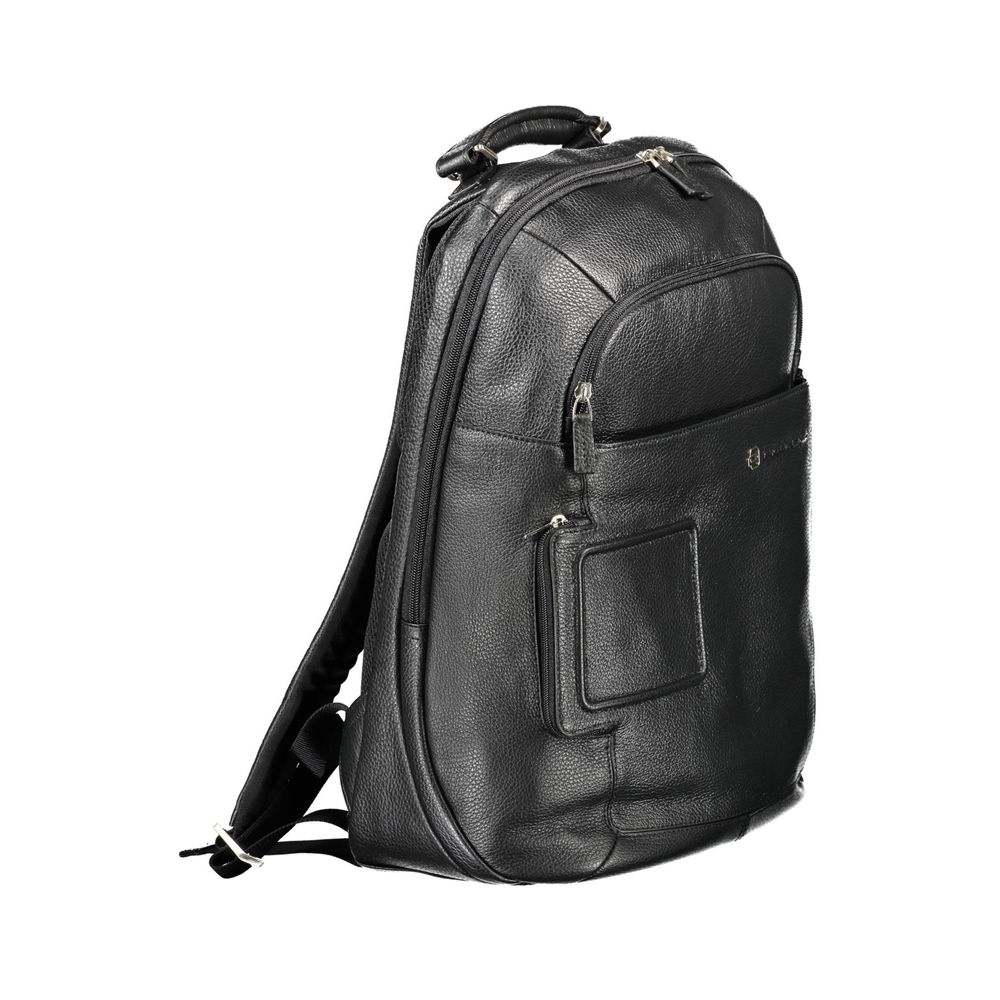 Piquadro Sac à dos en cuir noir pour homme