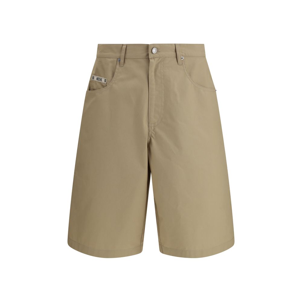 Shorts Bermuda en Coton Beige Moschino