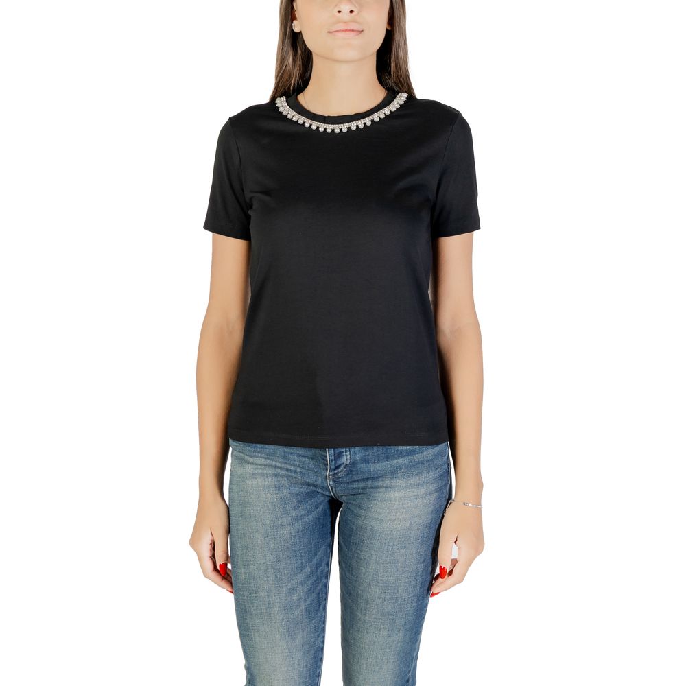 T-shirt en coton noir uniquement
