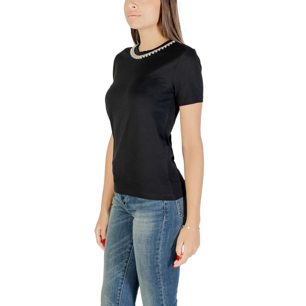 T-shirt en coton noir uniquement