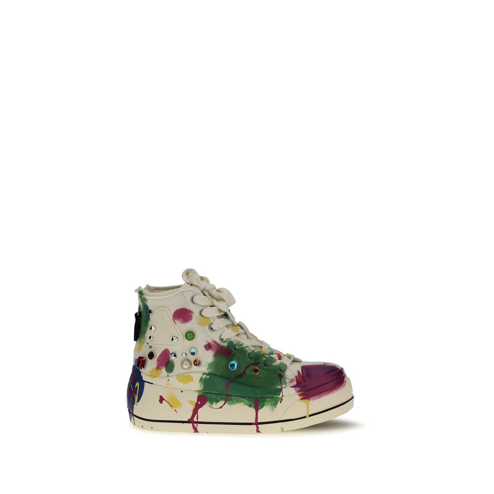 Baskets montantes multicolores en coton R13