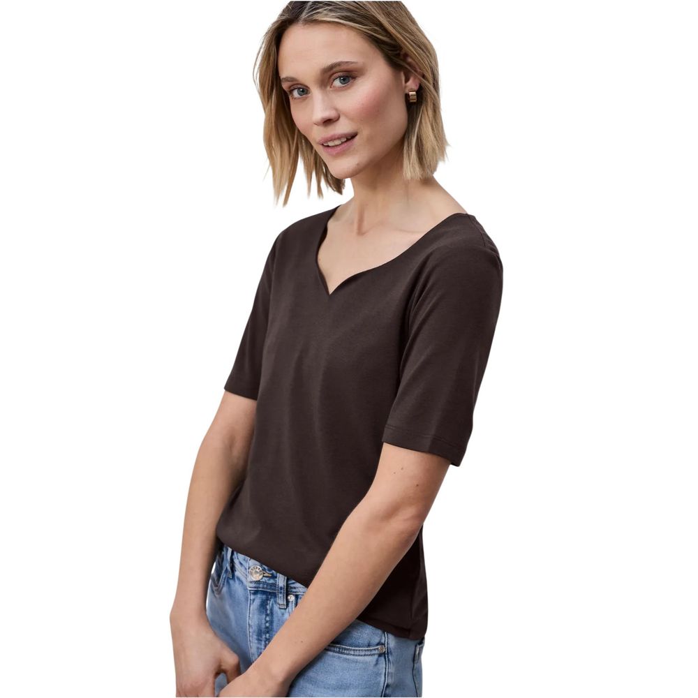 Street One Brown Long Sleeve T-Shirt for Women side view