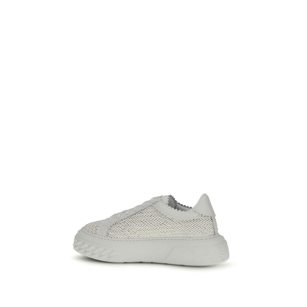 Baskets Chunky Casadei en Cuir de Veau Blanc