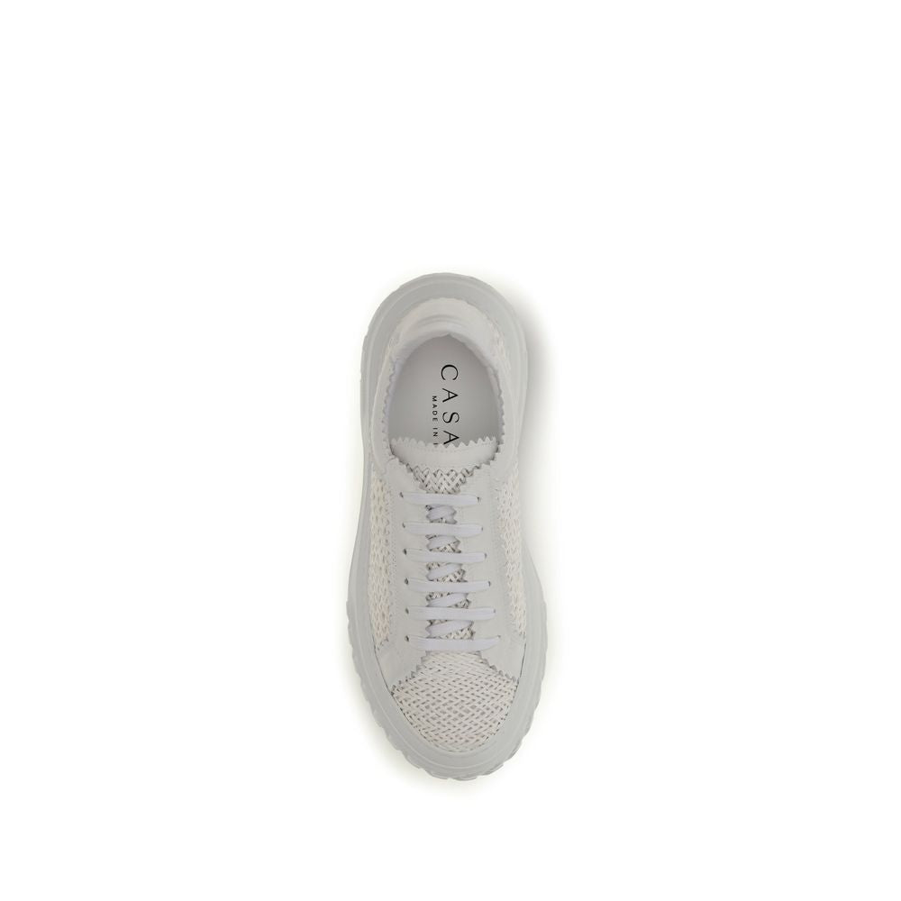 Baskets Chunky Casadei en Cuir de Veau Blanc