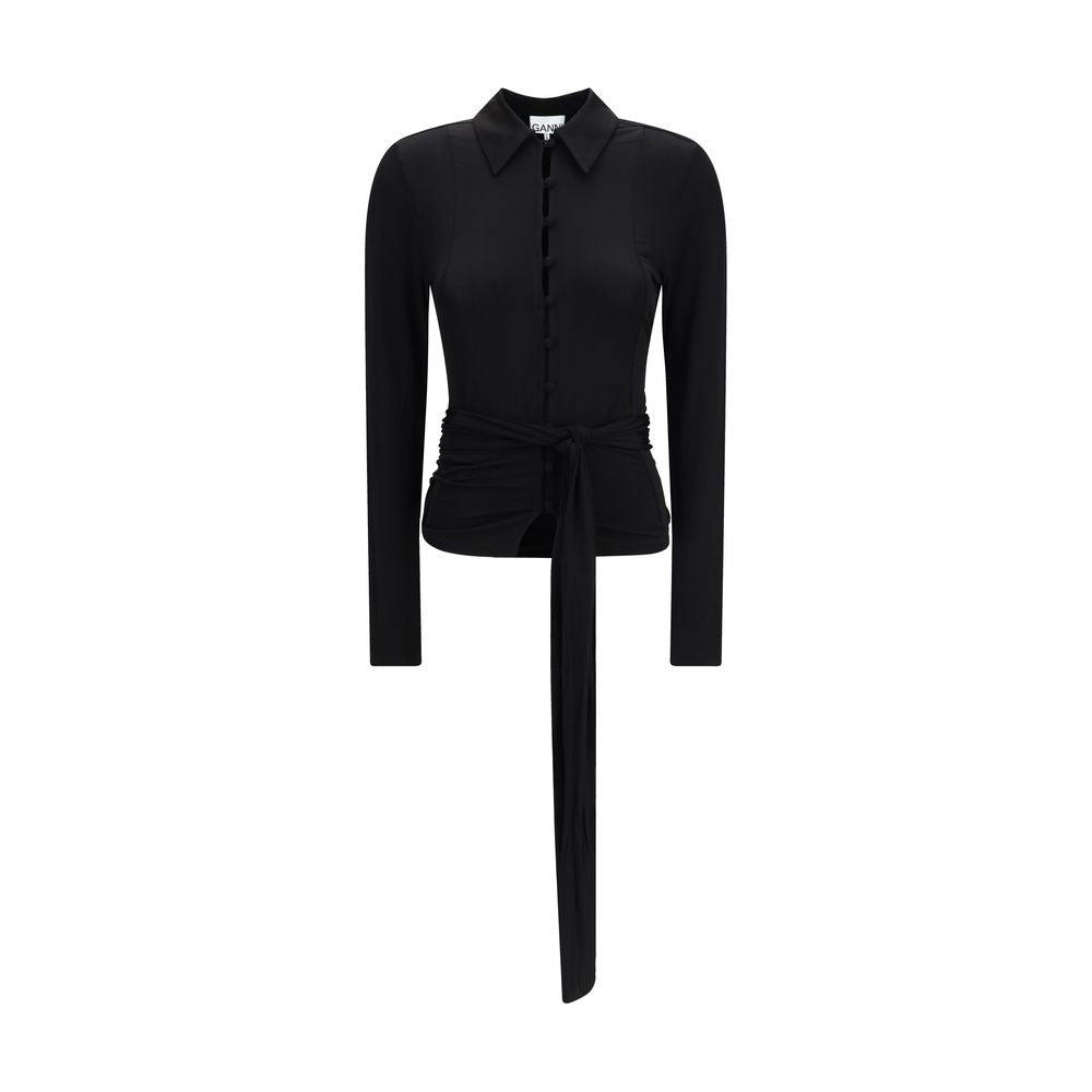 Chemise Ganni en polyester recyclé noir