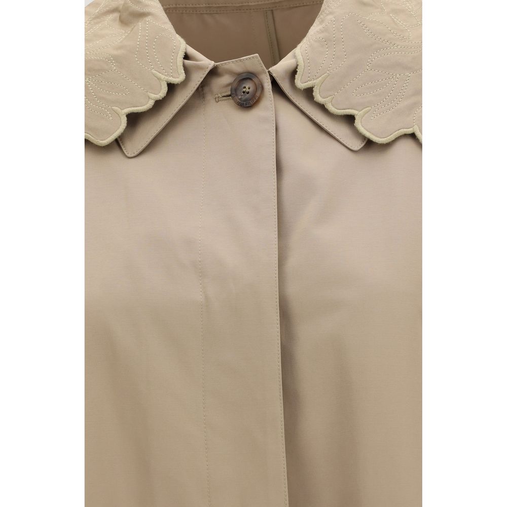 Fabiana Filippi Beige Trench Coats for Women detail view