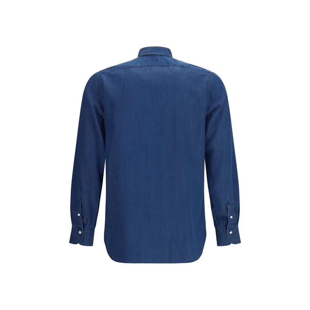 Chemise Finamore en coton bleu