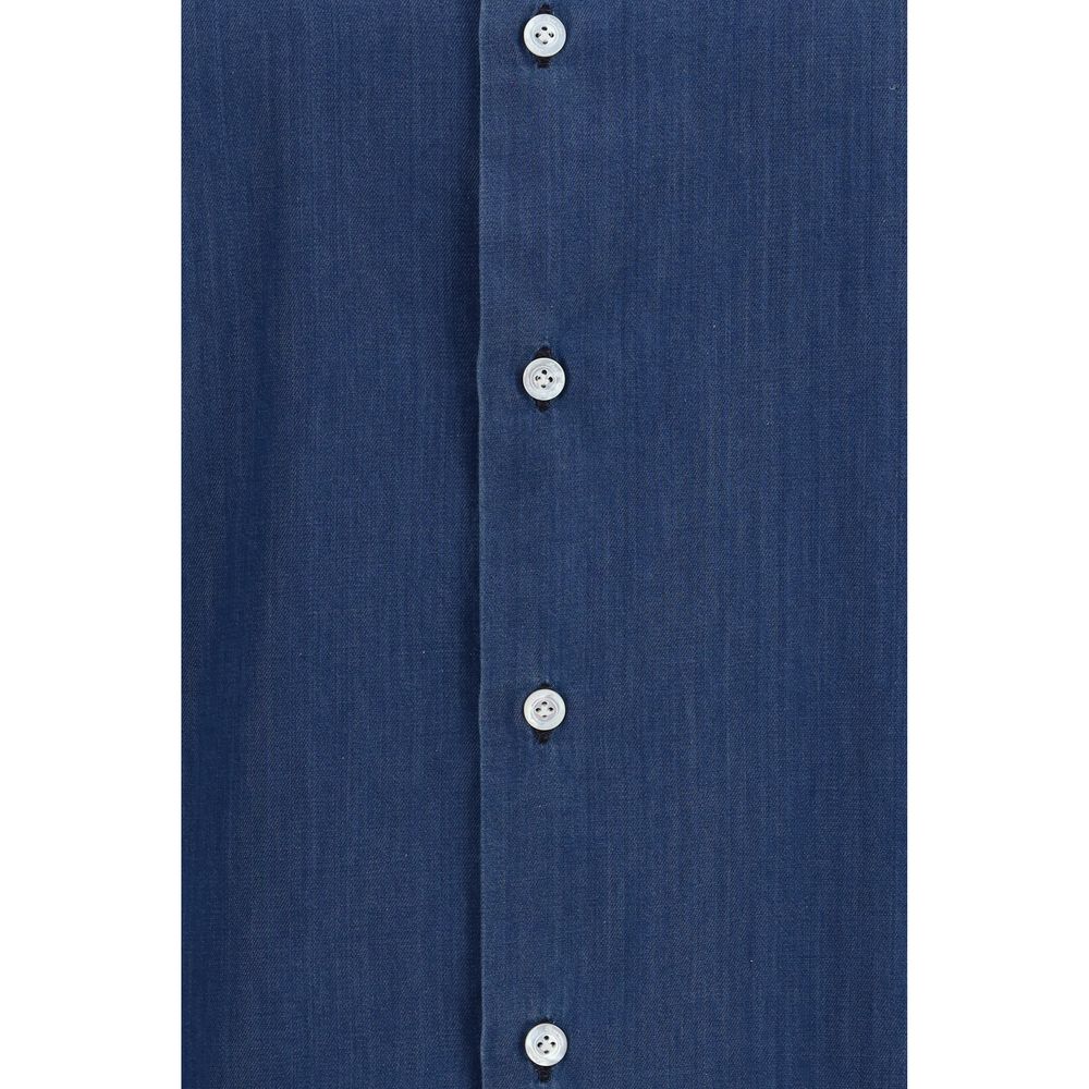 Chemise Finamore en coton bleu