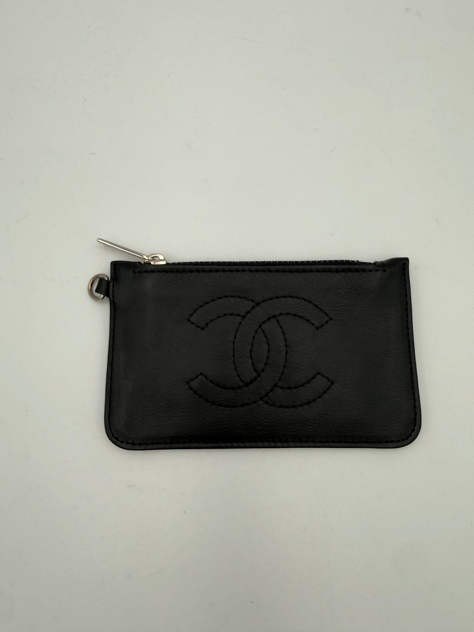 Chanel CHANEL Porte-monnaie/porte-cartes en cuir d'agneau