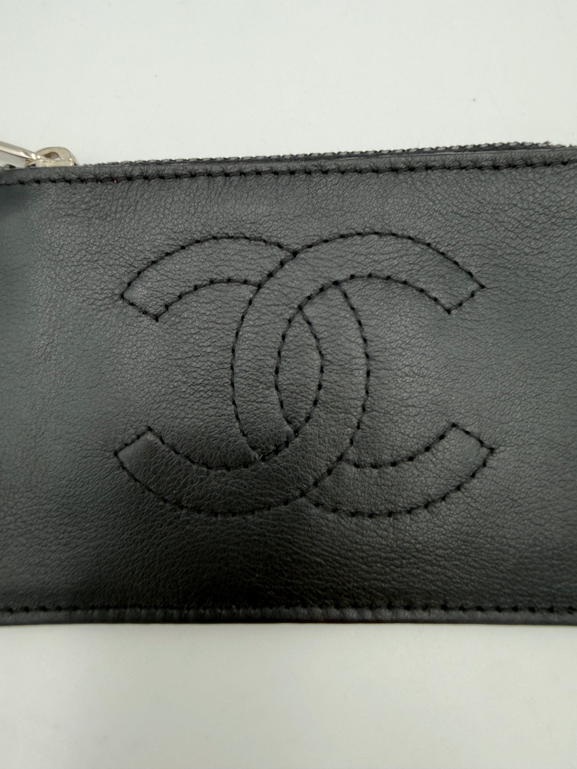 Chanel CHANEL Porte-monnaie/porte-cartes en cuir d'agneau