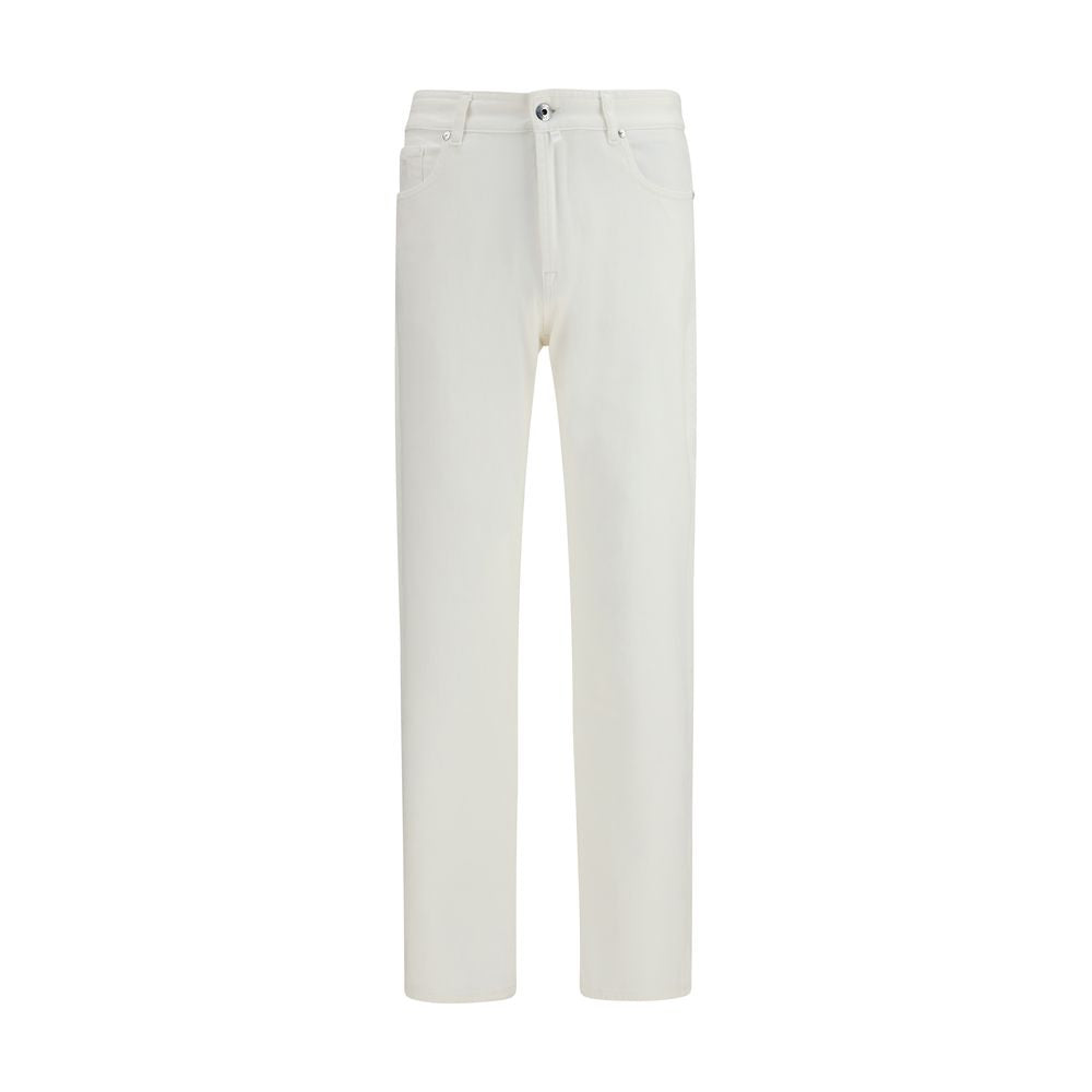 Jeans droits en coton blanc MooRER