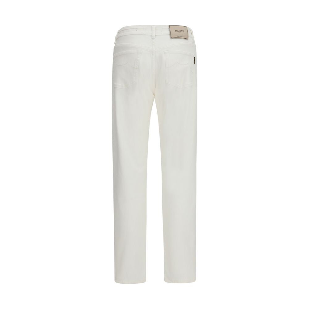 Jeans droits en coton blanc MooRER