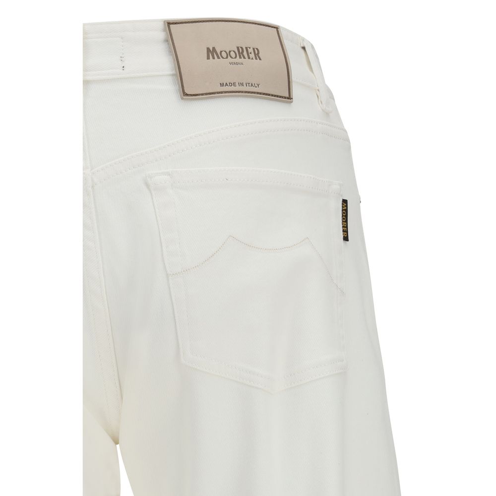 Jeans droits en coton blanc MooRER