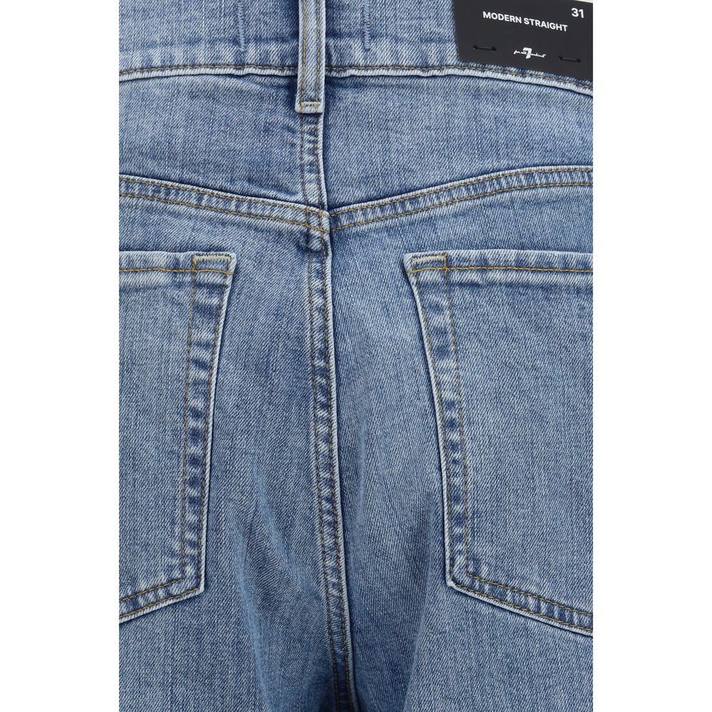 Jean droit en coton bleu 7FOR