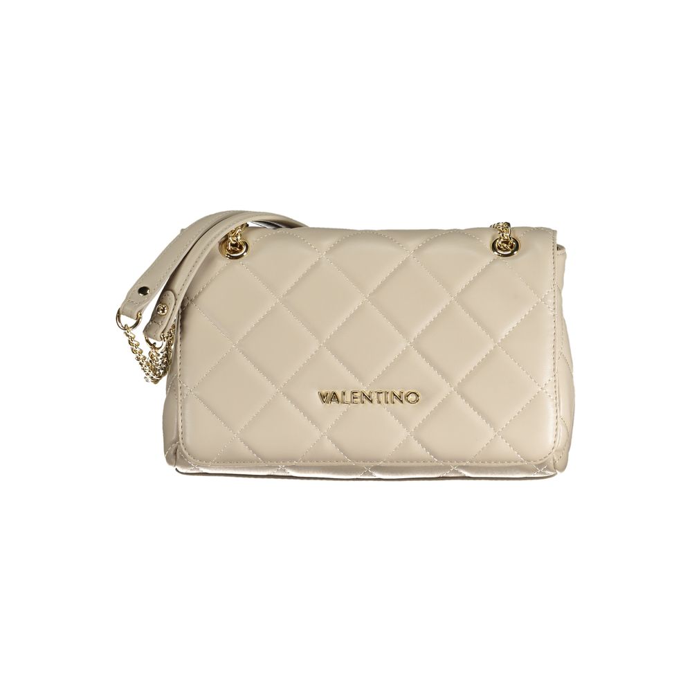 Sac pour femme Valentino en polyuréthane beige avec anses chaîne et poches