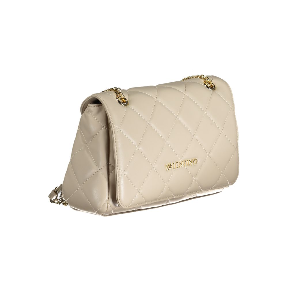 Sac pour femme Valentino en polyuréthane beige avec anses chaîne et poches