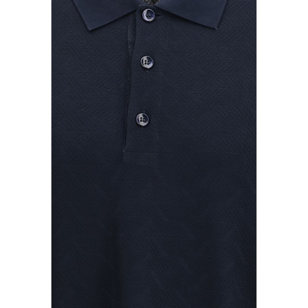Giorgio Armani Blue Polo Shirt for Men detail view