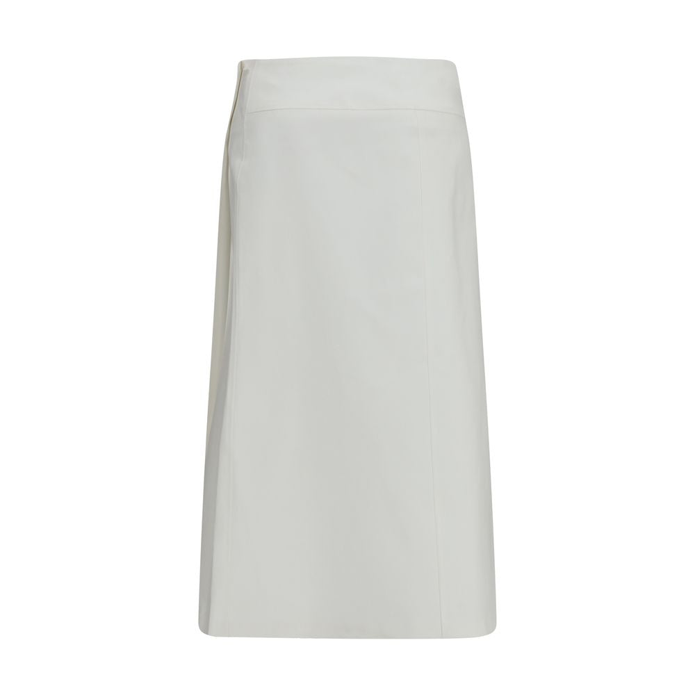 Jupe Midi RIER en Coton Blanc