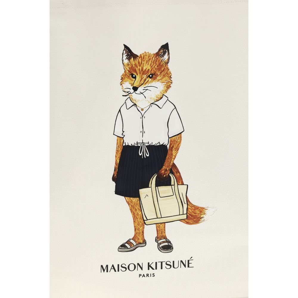 Sac à main Maison Kitsuné en coton beige