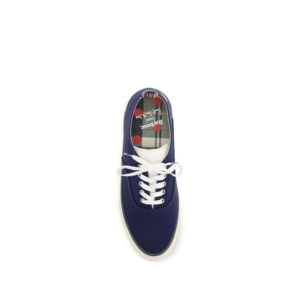 Barbour Blue Cotton Low Top Sneakers