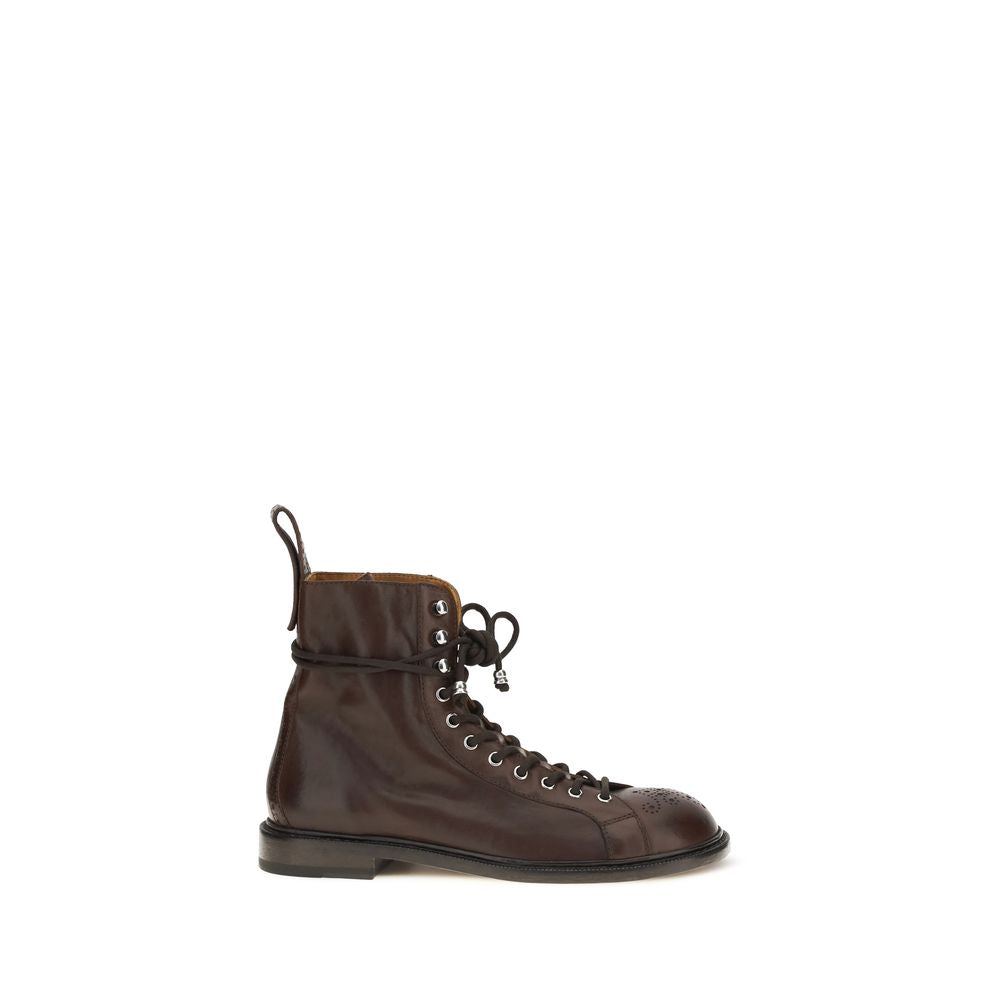Versace Brown Lace Up Boots for Men