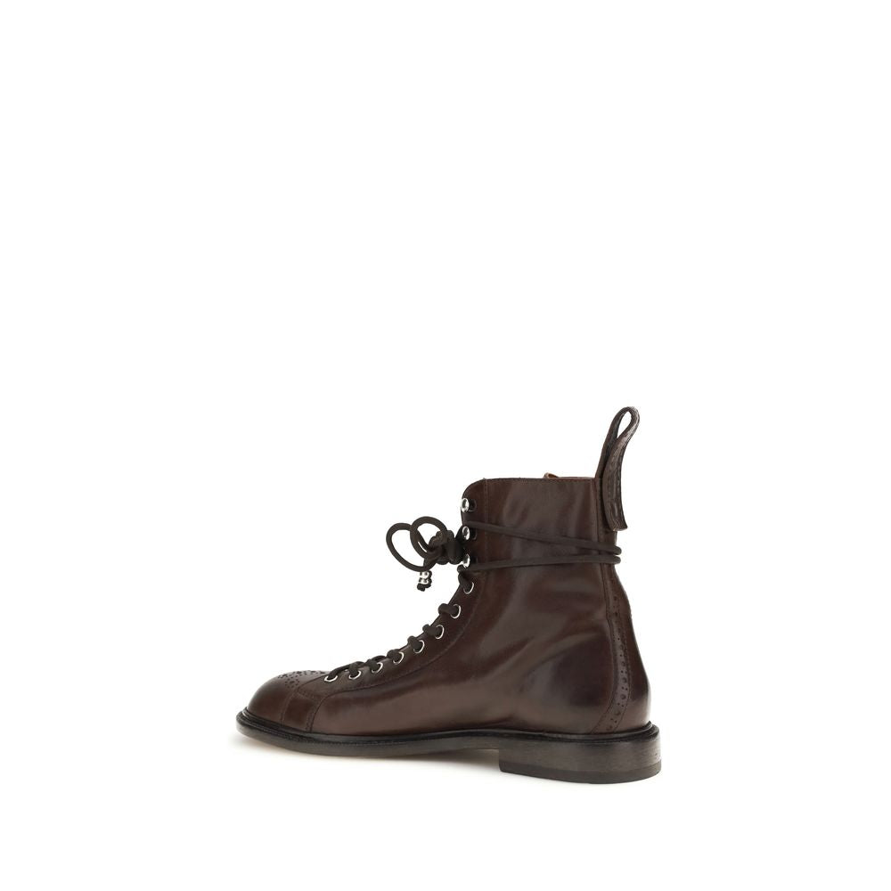 Versace Brown Lace Up Boots for Men detail view