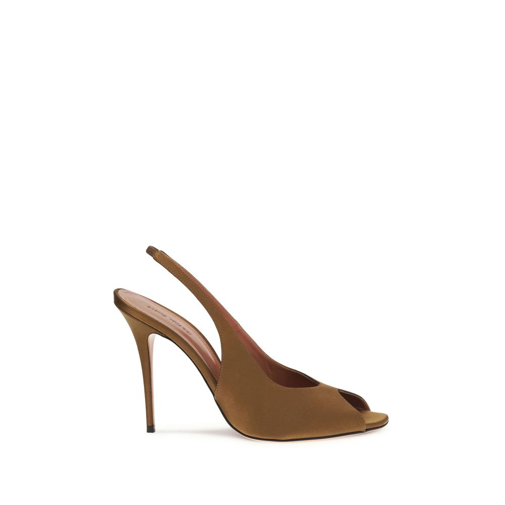 Amina Muaddi Brown Stiletto Heels for Women