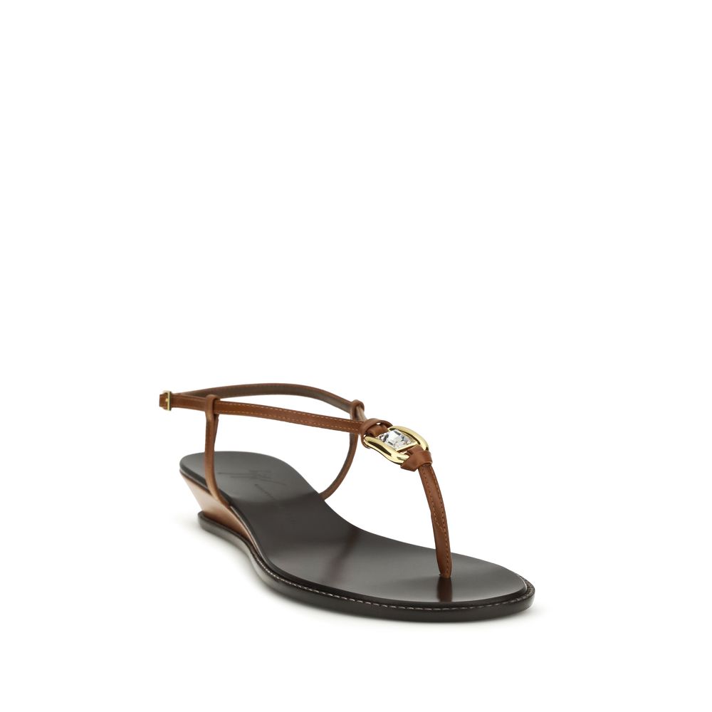 Sandales compensées Giuseppe Zanotti en cuir de veau marron