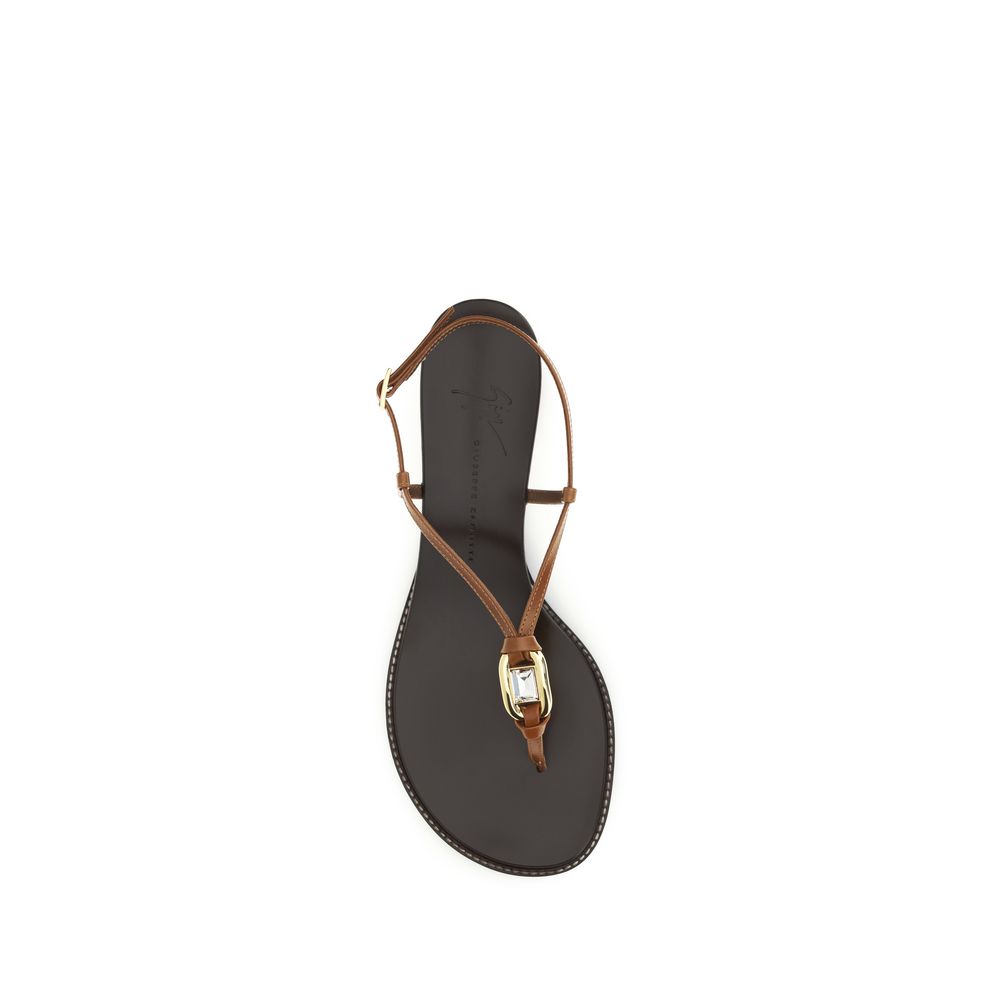 Sandales compensées Giuseppe Zanotti en cuir de veau marron