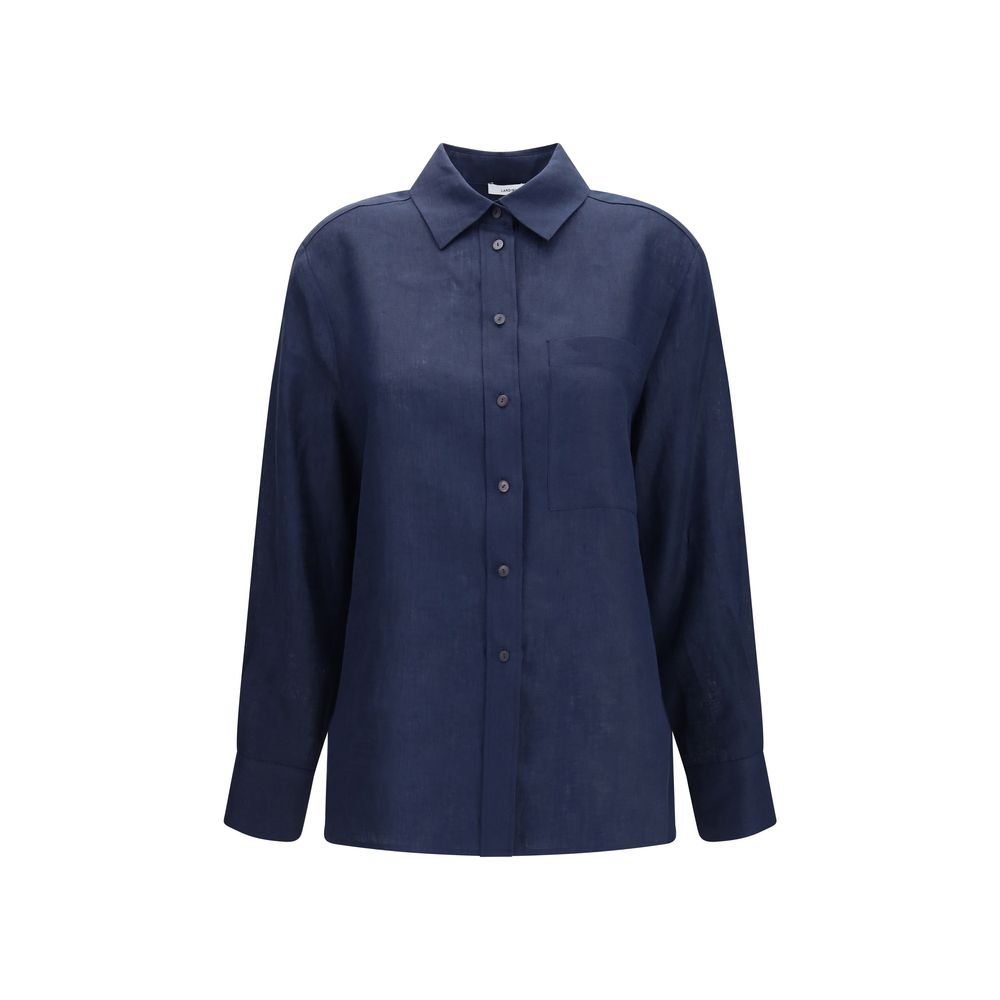 Chemise habillée Lardini en lin bleu