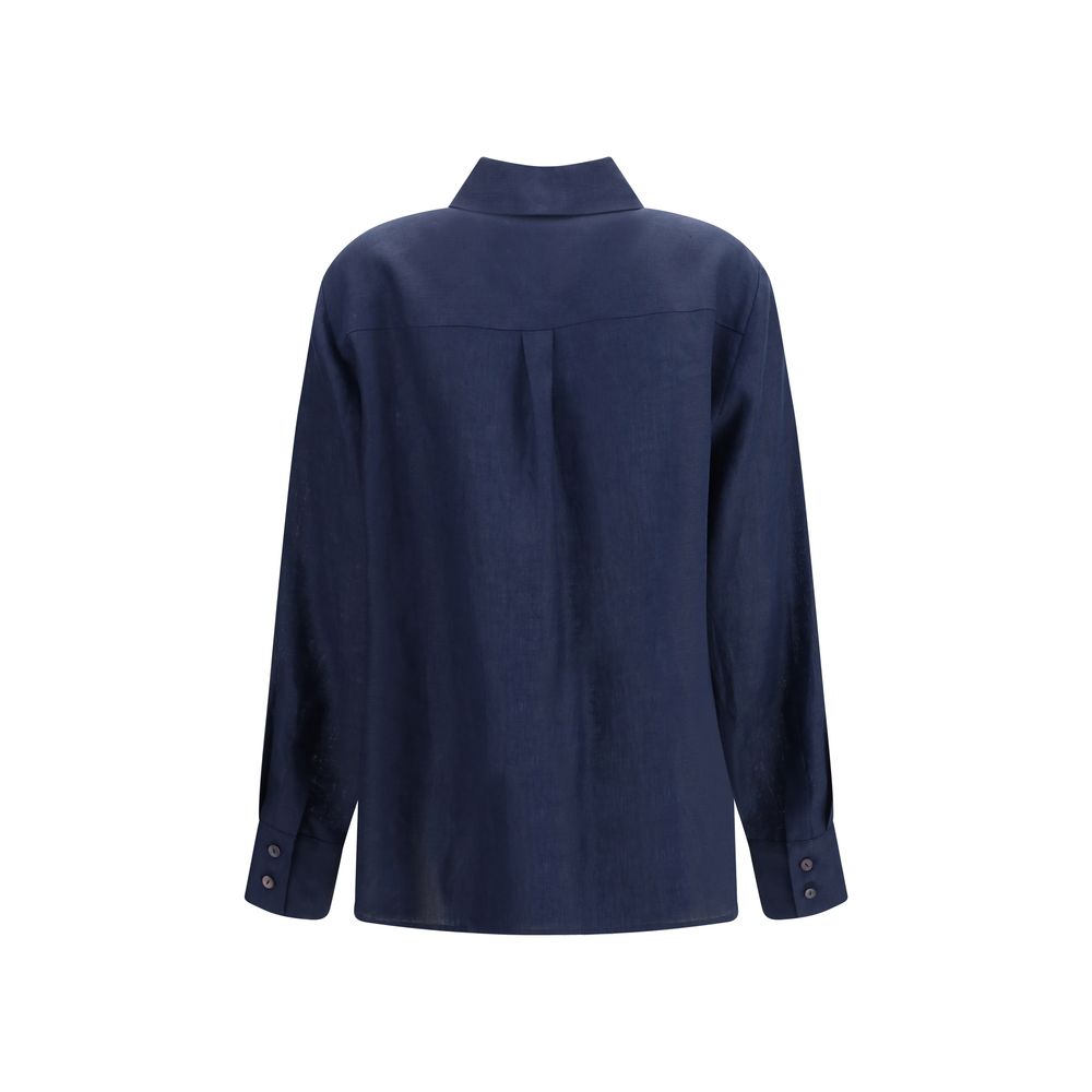 Chemise habillée Lardini en lin bleu