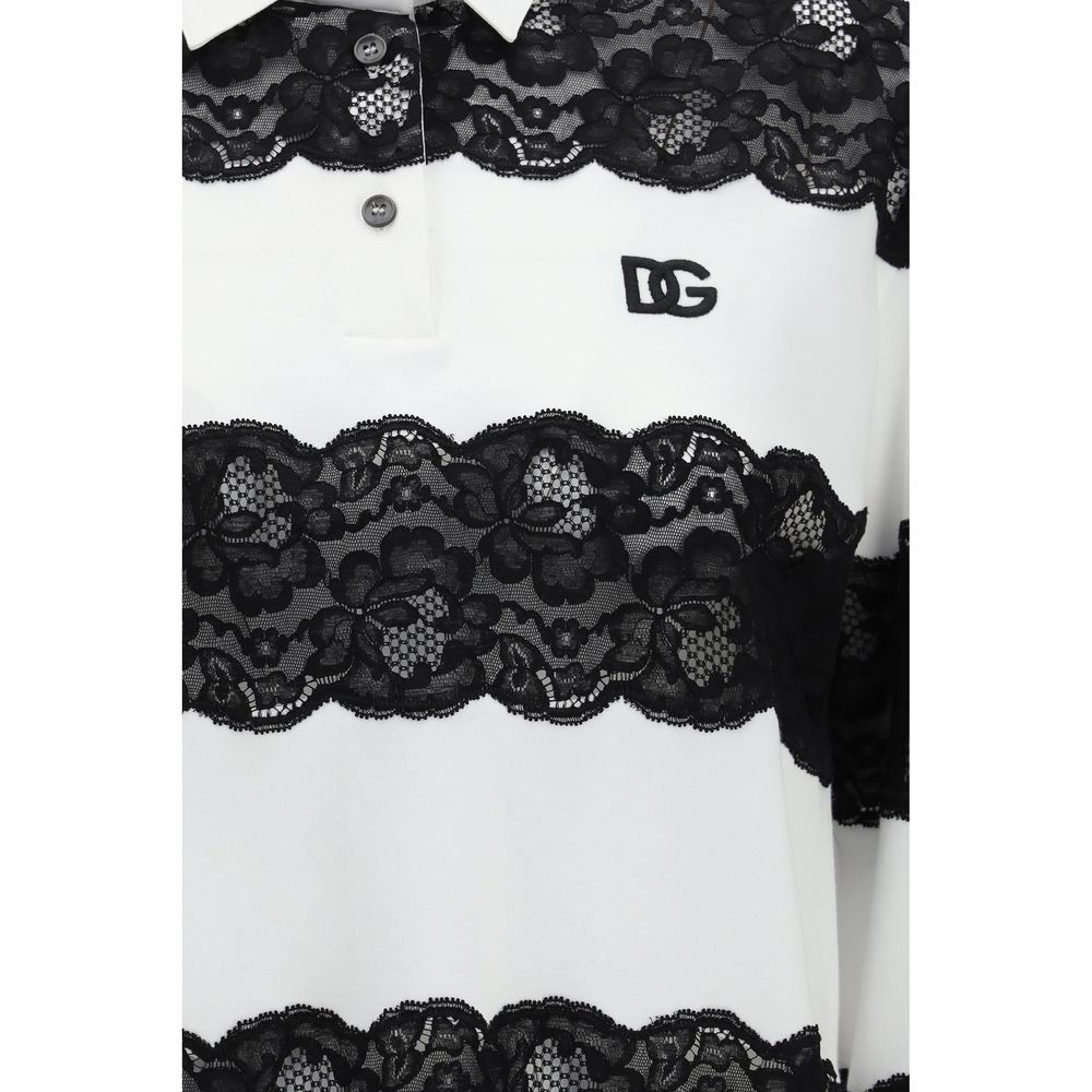 Dolce & Gabbana White Polo Shirt for Women detail view