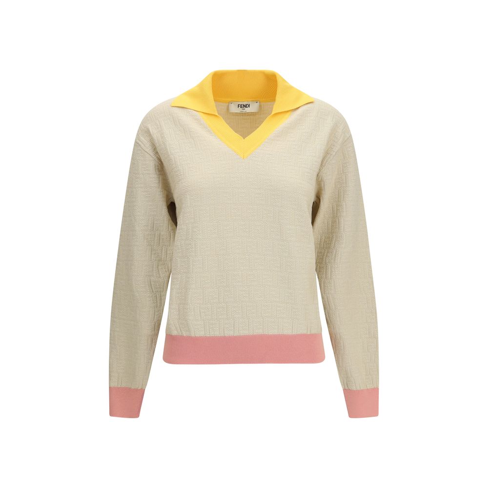 Sweat-shirt Fendi en coton beige