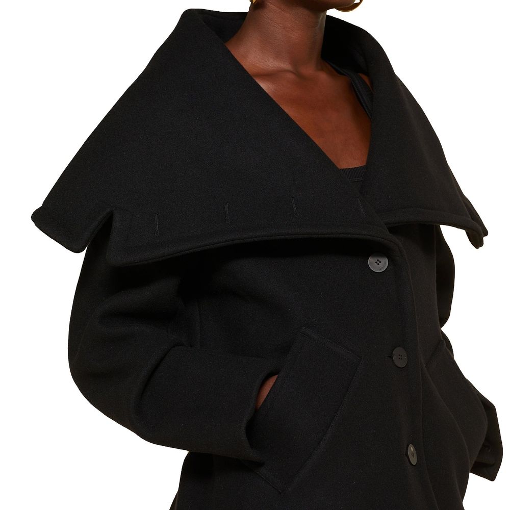 Jacquemus Black Coat for Women side view