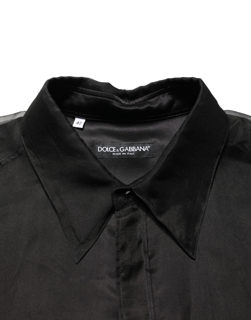 Veste chemise semi-transparente noire à volants Dolce & Gabbana