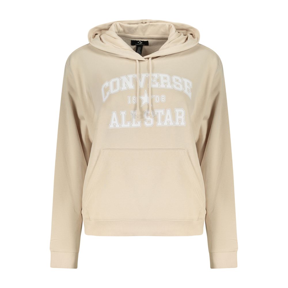 Sweat à capuche femme Converse en coton beige