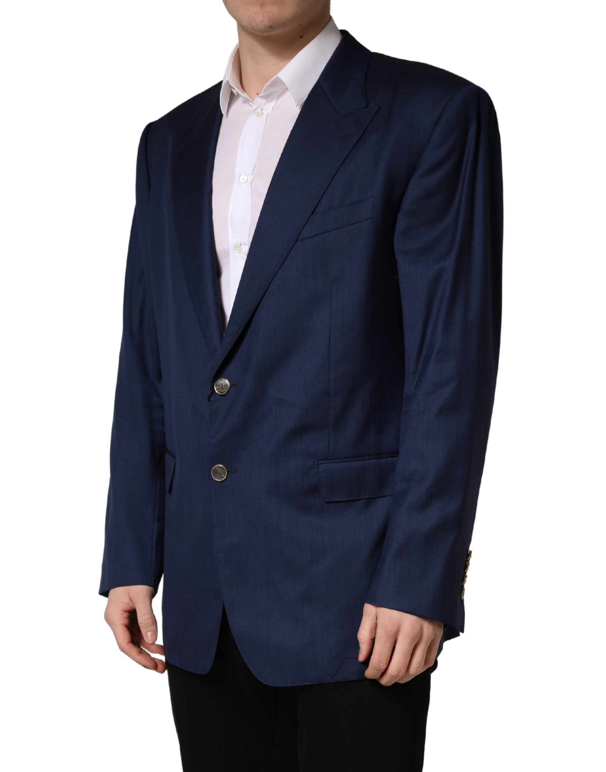 Dolce & Gabbana Blue Single Breasted 2 Button Suit Jacket