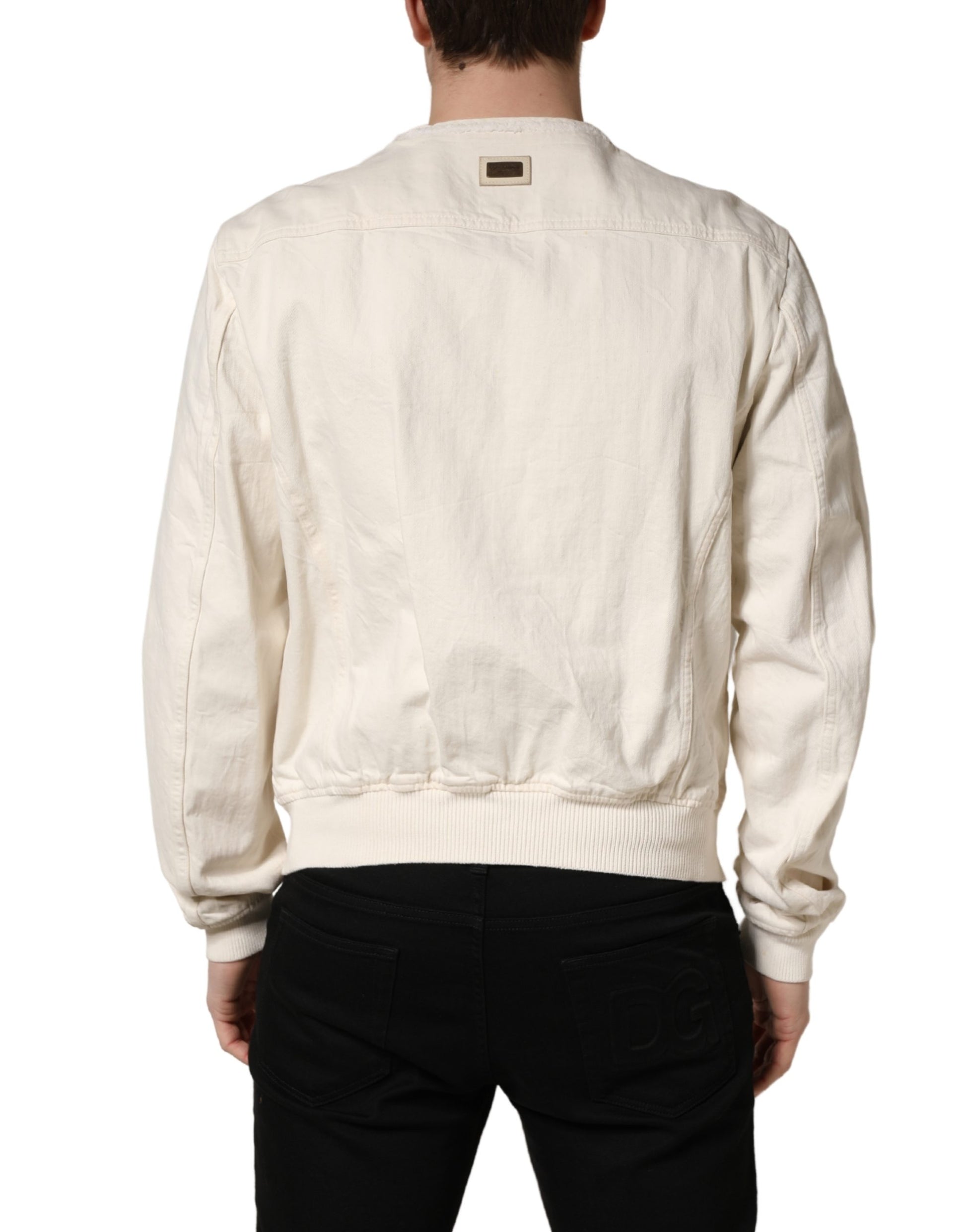 Dolce & Gabbana White Denim Jackets for Men side view