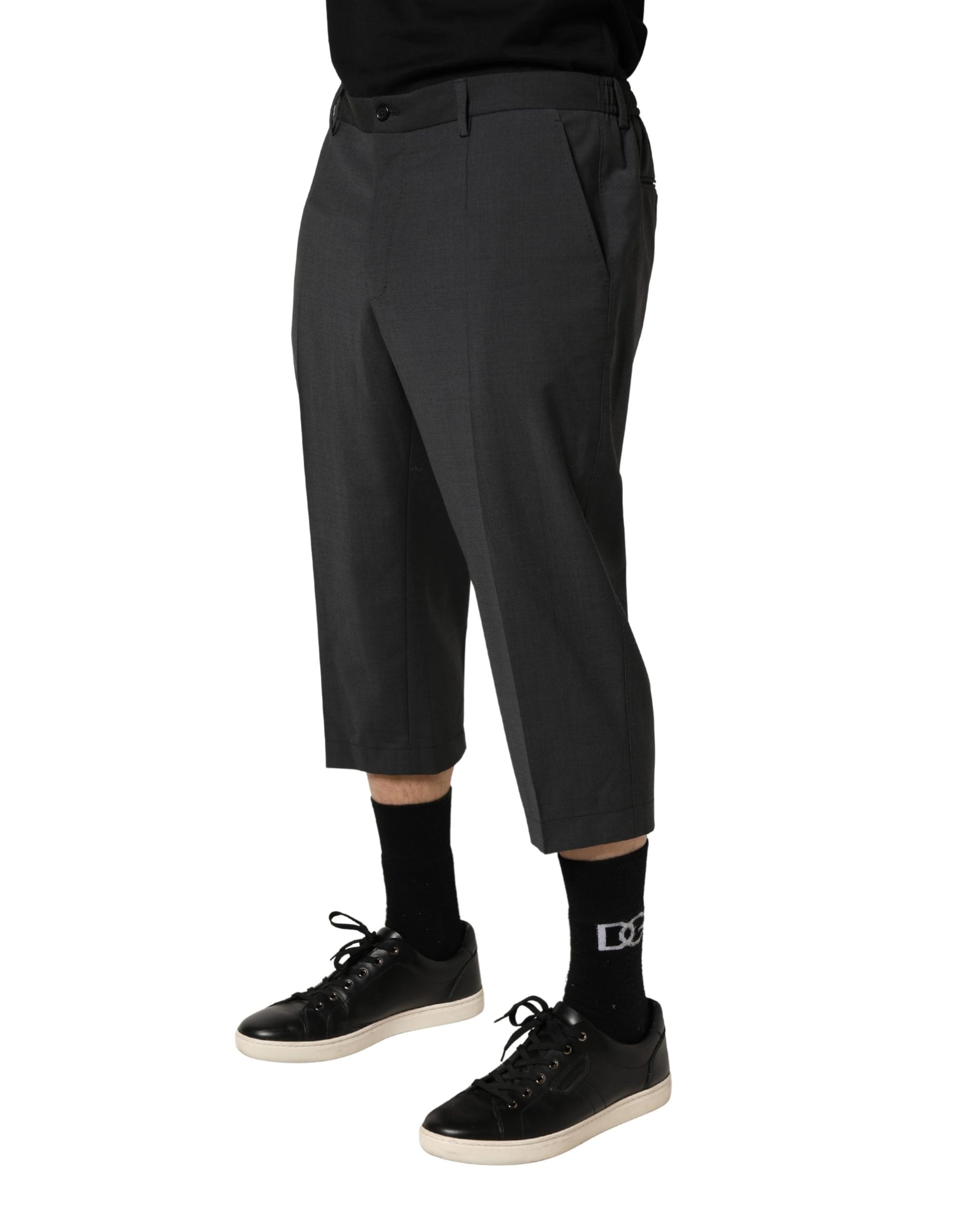 Pantalon chino court en laine gris foncé Dolce & Gabbana