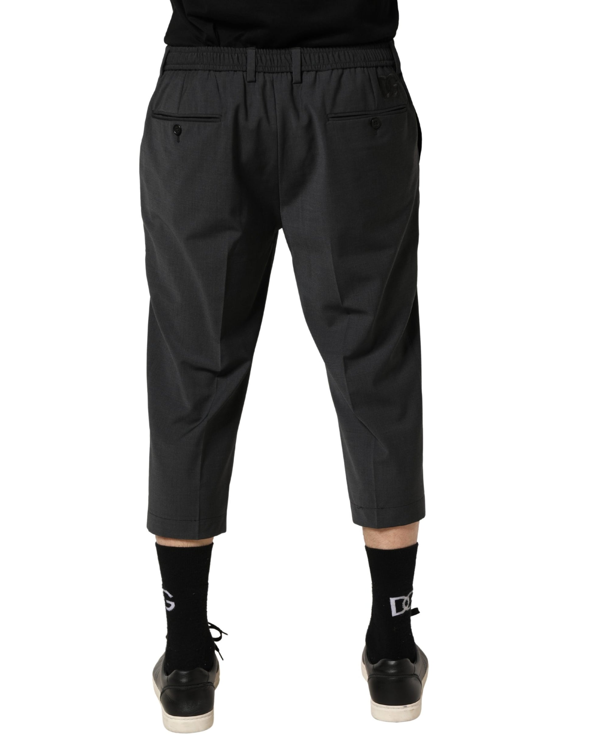Pantalon chino court en laine gris foncé Dolce & Gabbana