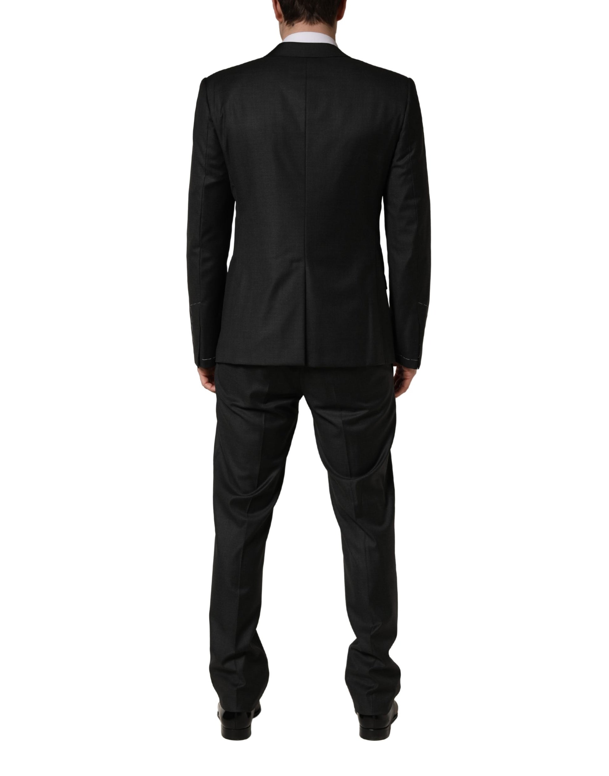 Costume homme Dolce & Gabbana noir en laine coupe slim 3 pièces de cérémonie