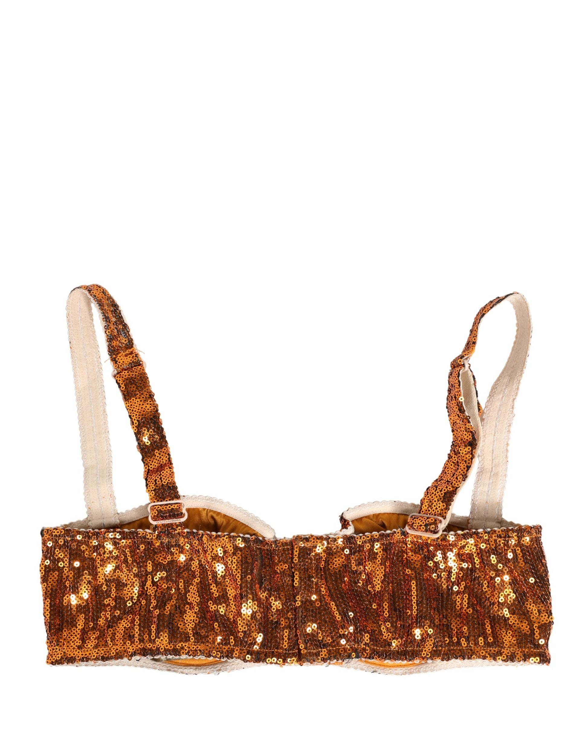 Soutien-gorge balconnet Dolce & Gabbana en nylon pailleté doré