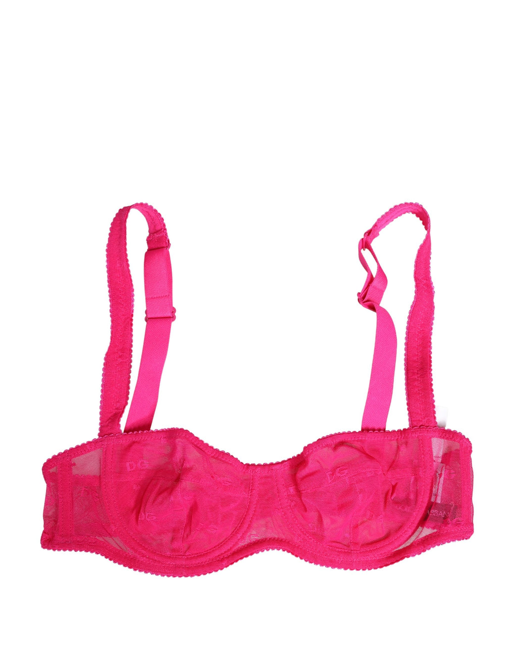 Soutien-gorge balconnet Dolce & Gabbana rose en dentelle et résille à armatures