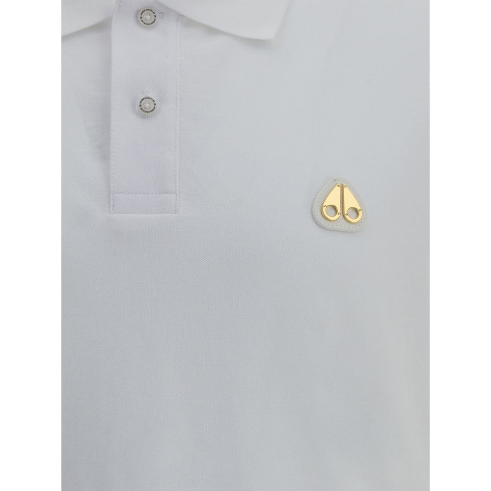 Polo Moose Knuckles en coton blanc
